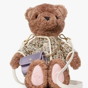 Kate Spade NWT Teddy Purple and Cream Crossbody Bag